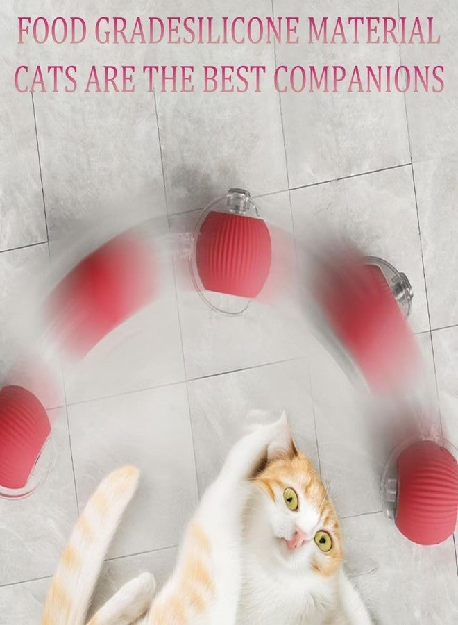 Hudux Cat Dancing Ball with Rope,Toy Intelligent Funny 360 Degree Rotatable Toys Rechargeable Rotating Ball with LED Light, Chasing Toy Automatic Rotating Smart Obstacle Avoiding - Image 3
